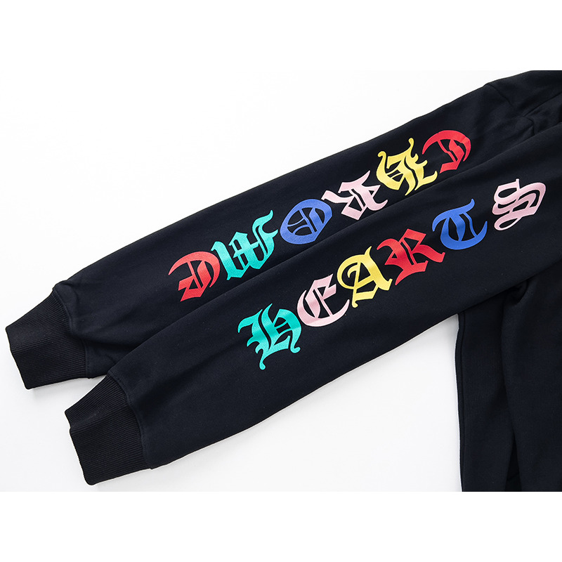 Chrome Hearts Multicolor Cemetery Cross Zip Up Hoodie Black