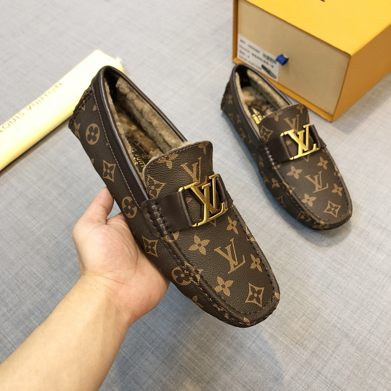 l**is V*t*n  monogram canvas loafer brown