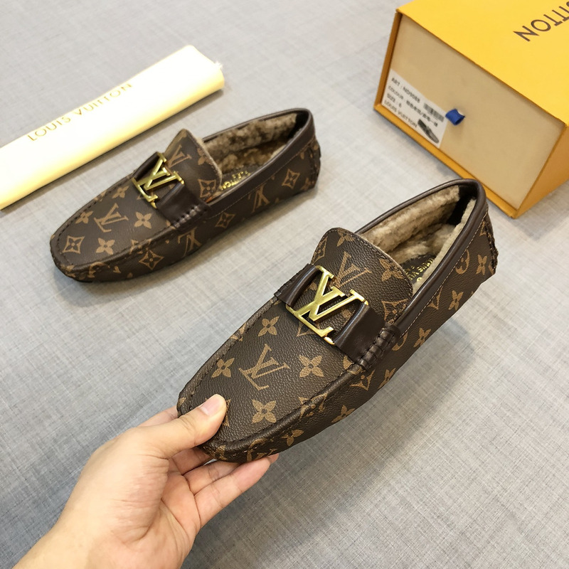 l**is V*t*n  monogram canvas loafer brown