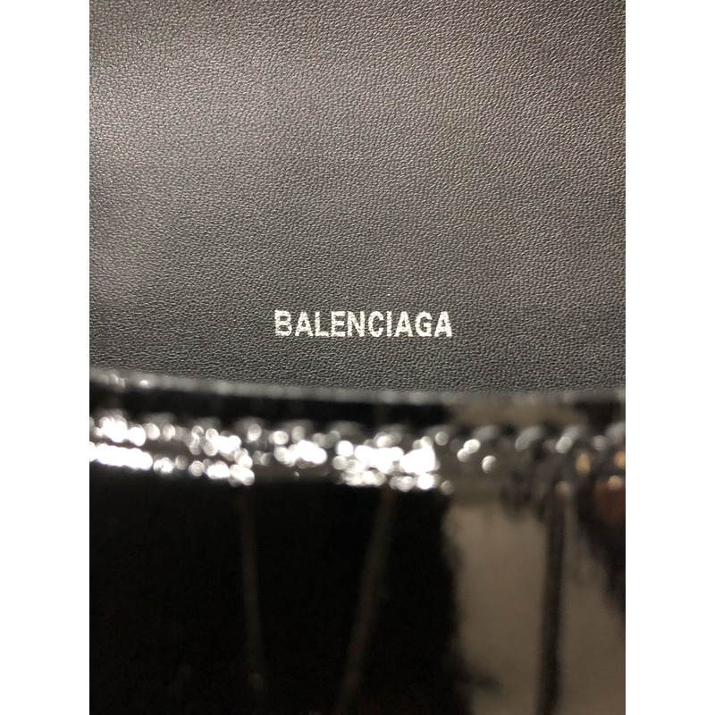 Ba*len*cia*ga hourglass shoulder bag black