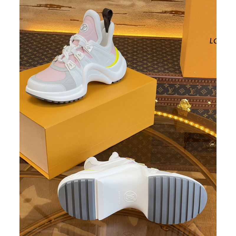 l**is V*t*n lv archlight sneakers white and pink