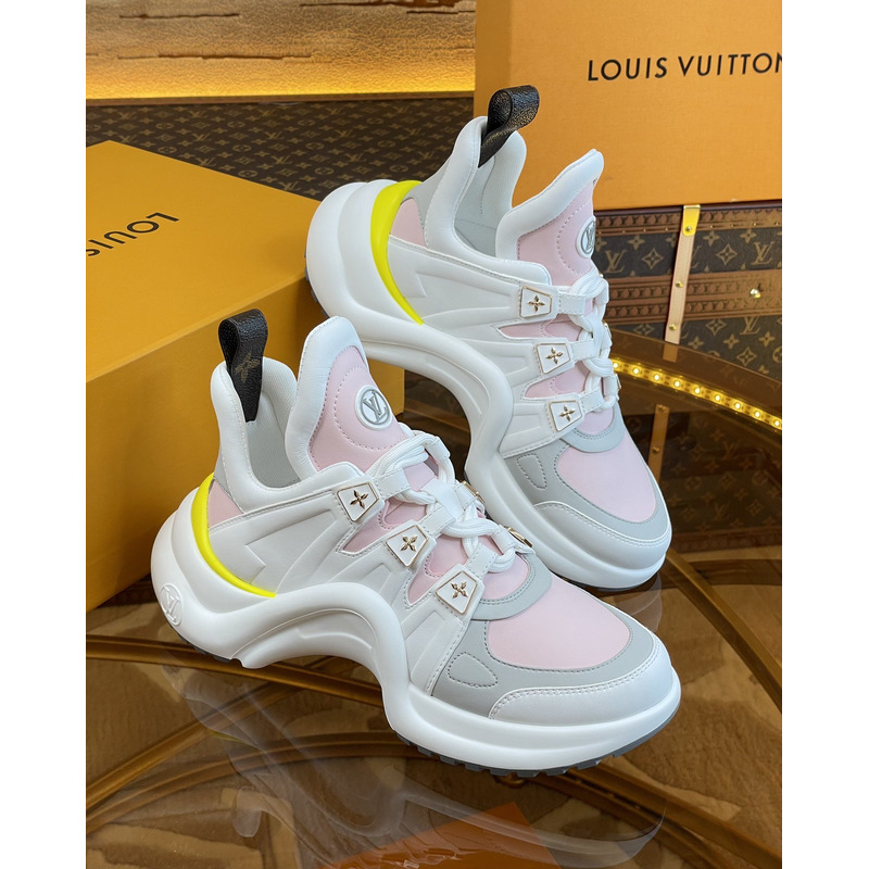 l**is V*t*n lv archlight sneakers white and pink