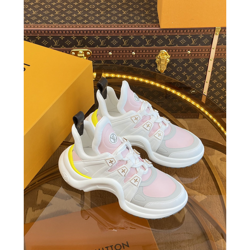 l**is V*t*n lv archlight sneakers white and pink