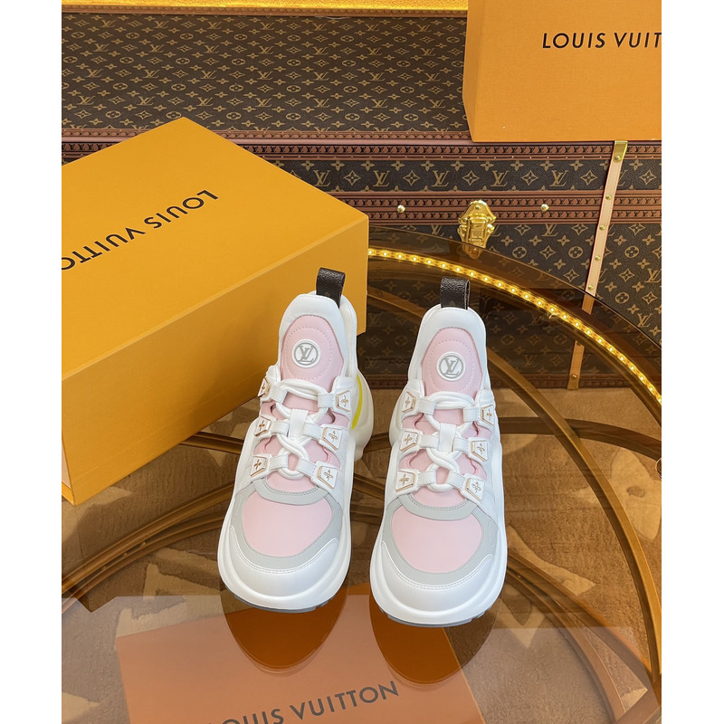 l**is V*t*n lv archlight sneakers white and pink