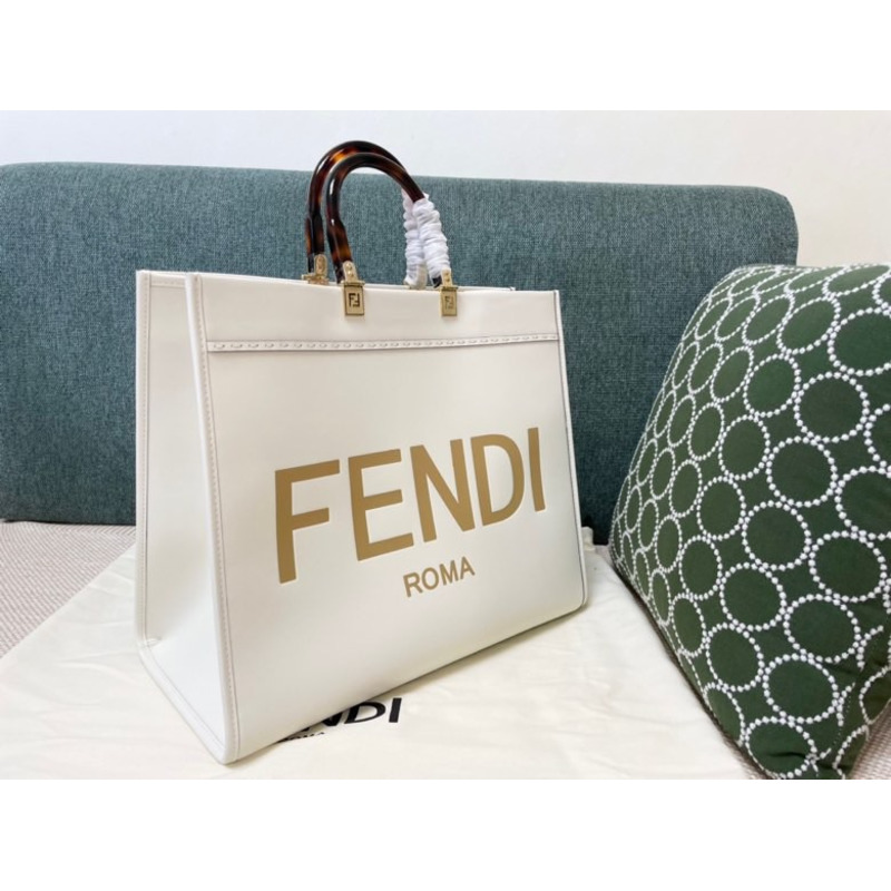 F**di large sunshine shopping tote white