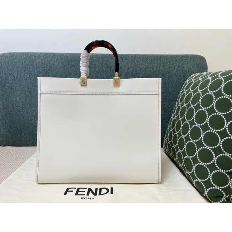 F**di large sunshine shopping tote white