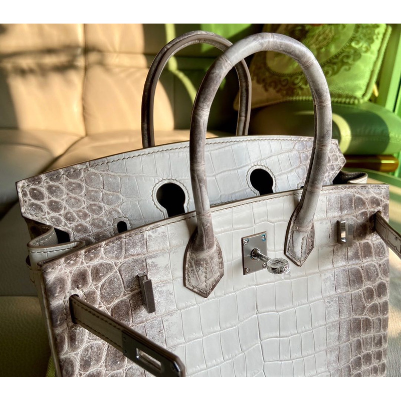 H**mes birkin himalaya handbag crocodile with palladium hardware 30