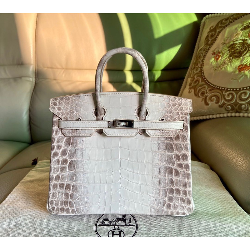 H**mes birkin himalaya handbag crocodile with palladium hardware 30