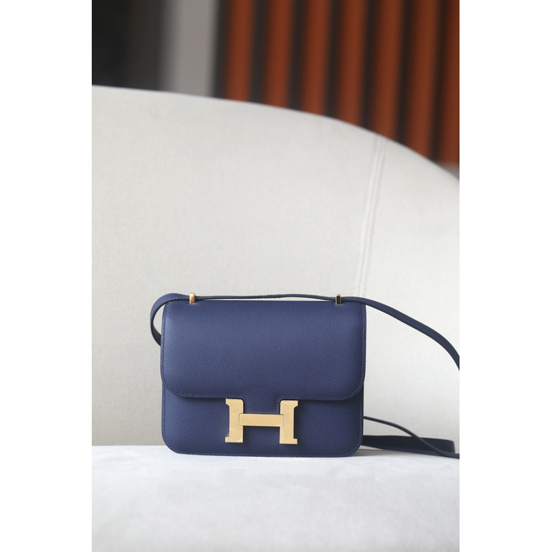 H**mes blue saphir epsom leather bag