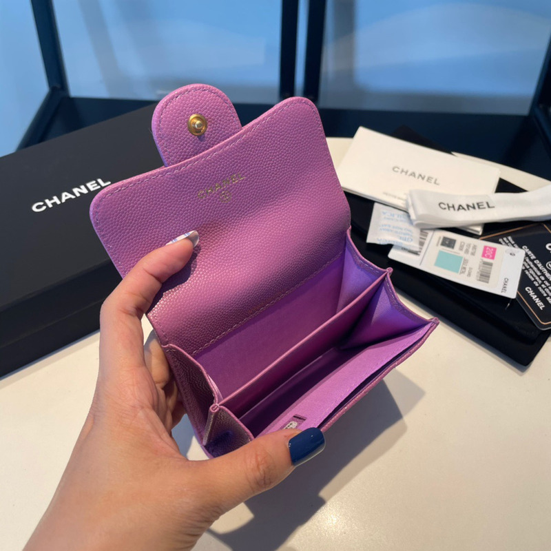 Ch*el caviar wallets purple single fold