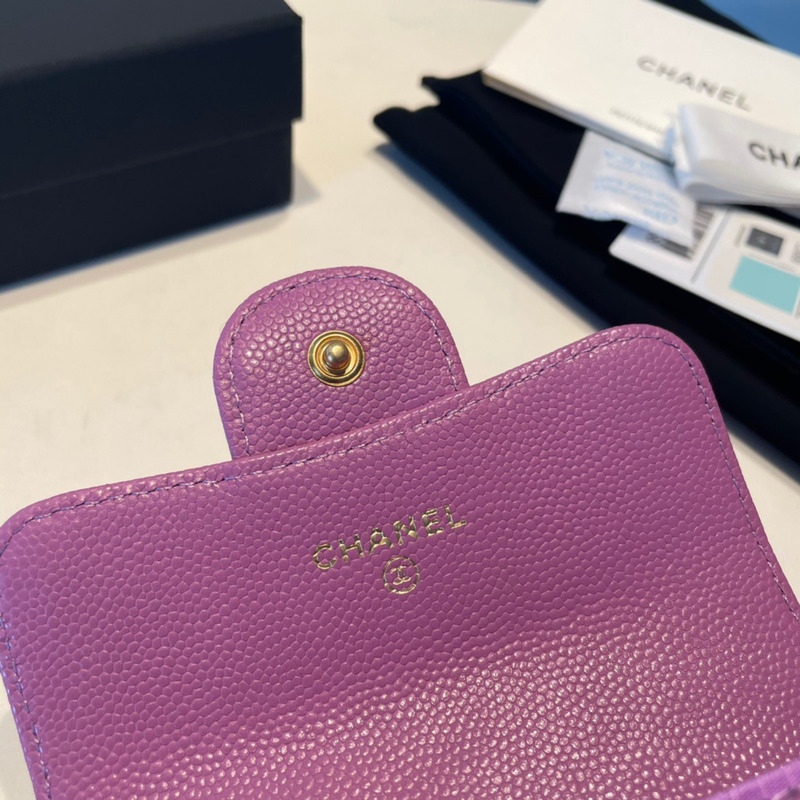 Ch*el caviar wallets purple single fold