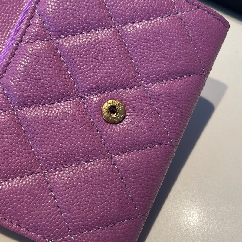 Ch*el caviar wallets purple single fold