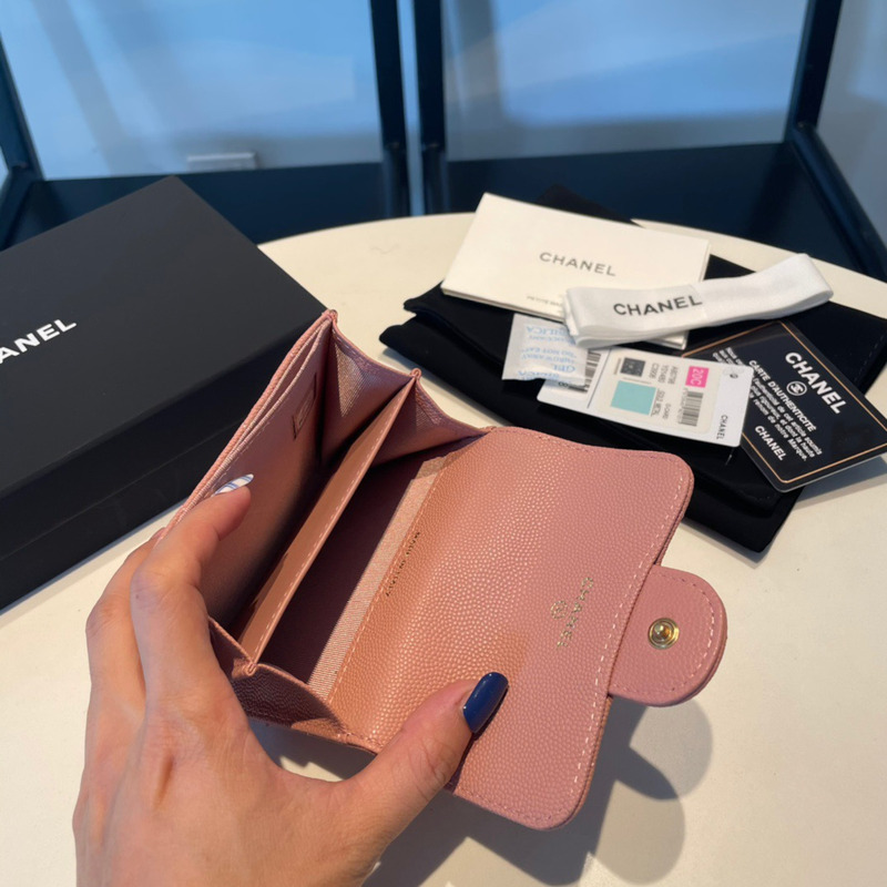 Ch*el classic flap wallet pink