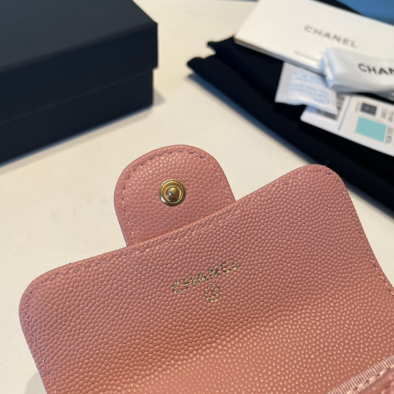 Ch*el classic flap wallet pink