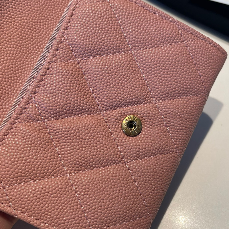 Ch*el classic flap wallet pink