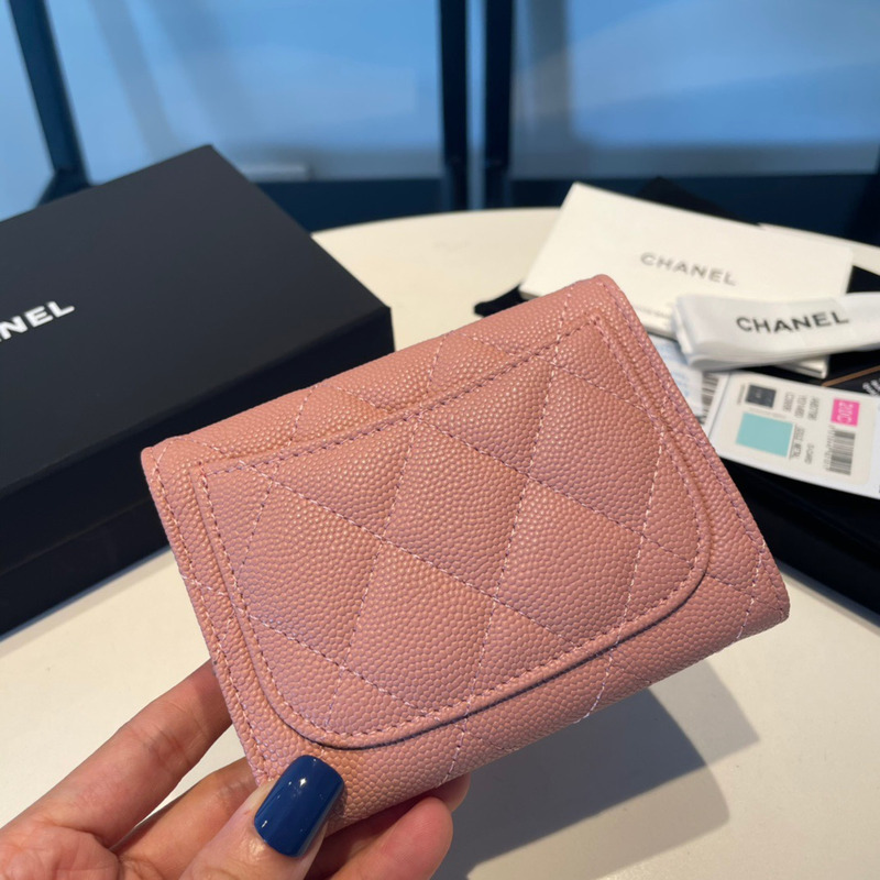 Ch*el classic flap wallet pink