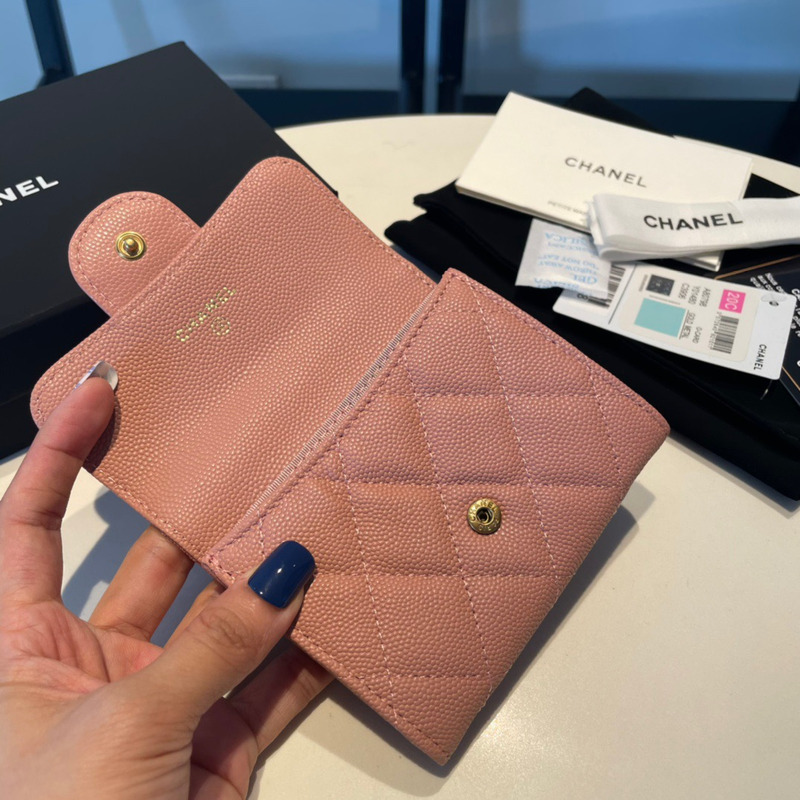 Ch*el classic flap wallet pink