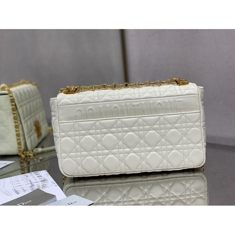 D*or  caro bag beige soft calfskin white