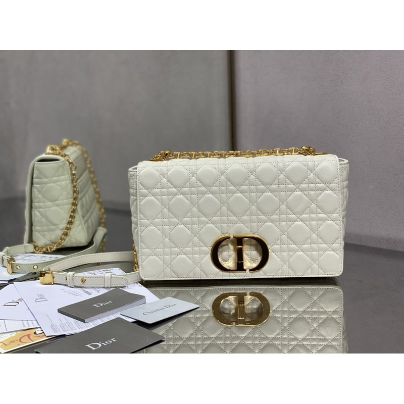 D*or  caro bag beige soft calfskin white