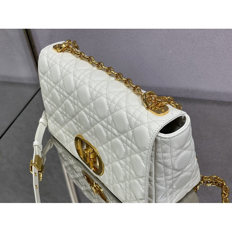 D*or  caro bag beige soft calfskin white