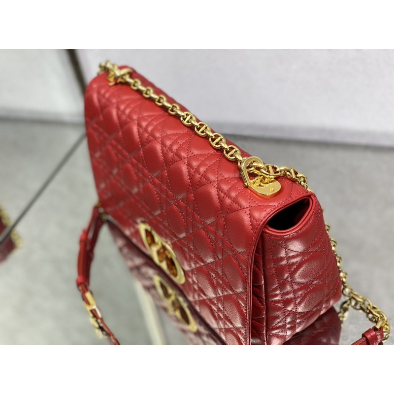 D*or  caro bag beige soft calfskin red