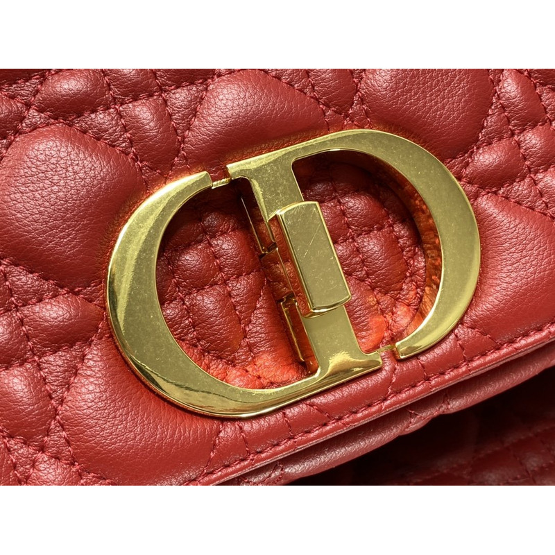 D*or  caro bag beige soft calfskin red