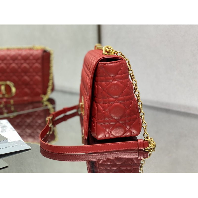 D*or  caro bag beige soft calfskin red