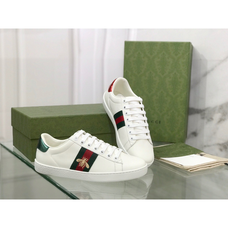 G*u*i  white embroidered ace sneakers