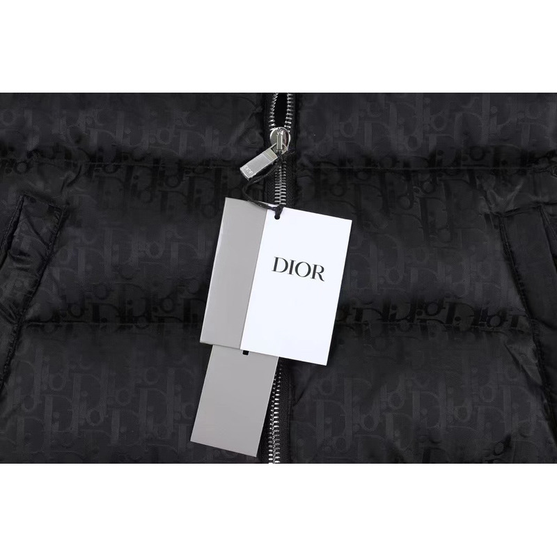 D*or oblique down jacket nylon jacquard black