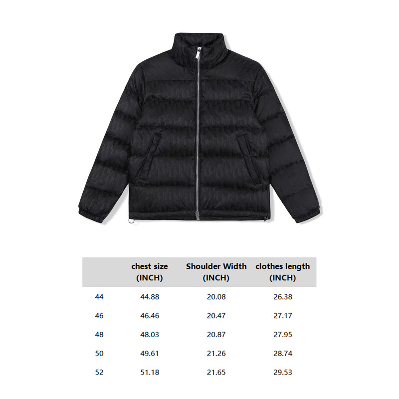 D*or oblique down jacket nylon jacquard black