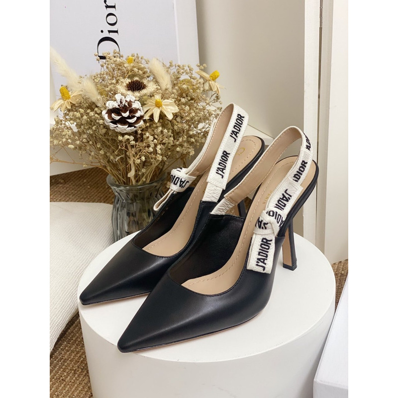 D*or slingback pump black patent calfskin