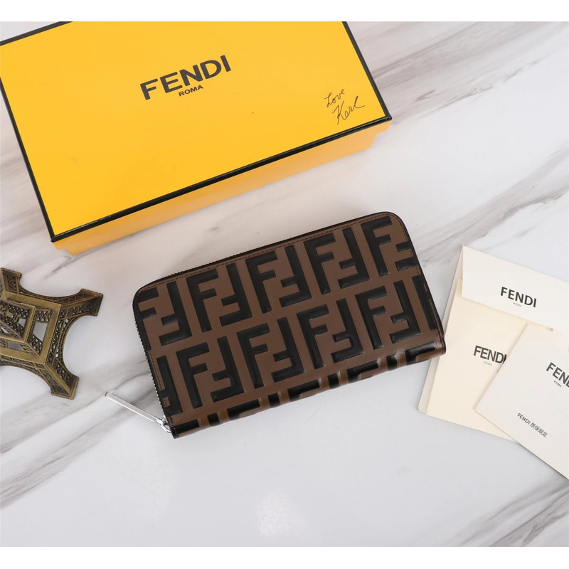 F**di brown leather wallet