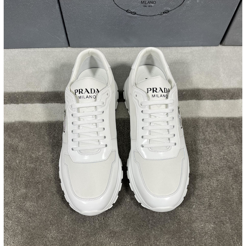 Pra*a prax 01 sneakers re-nylon brushed leather white