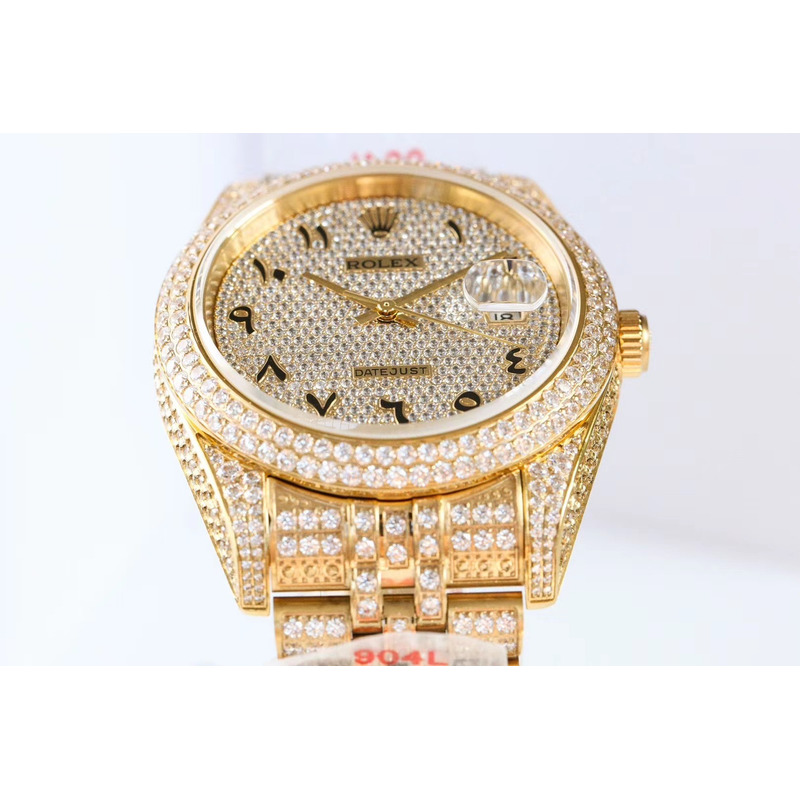 Rolex Diamond Iced Out Rolex Datejust 41 | 25 Carats Of Diamonds Full Diamond Arabic Dial