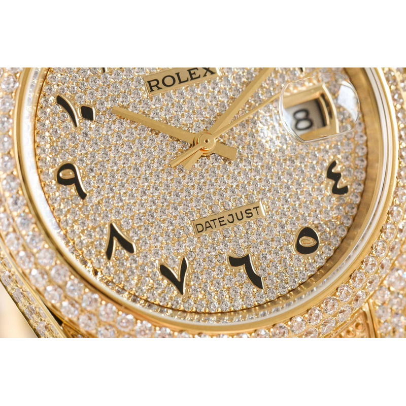 Rolex Diamond Iced Out Rolex Datejust 41 | 25 Carats Of Diamonds Full Diamond Arabic Dial