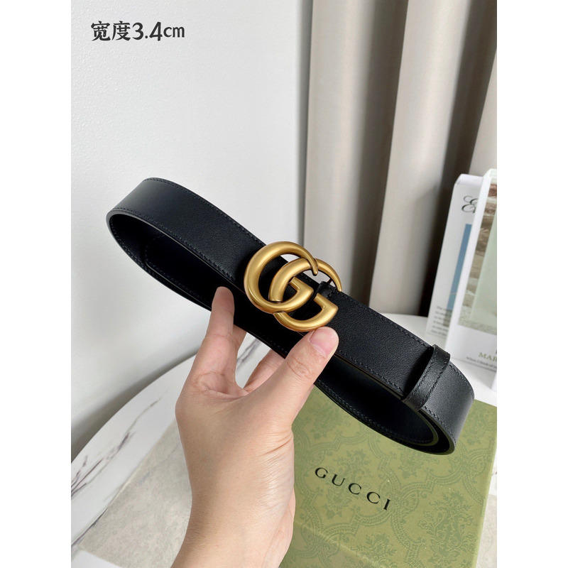 G*u*i gg gold logo belt black