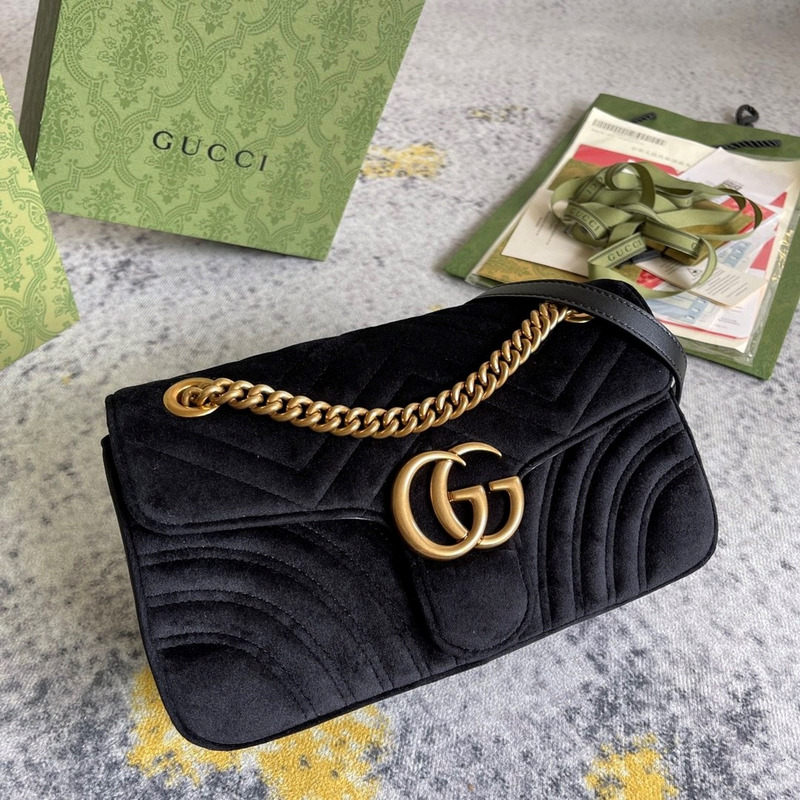 G*u*i marmont velvet shoulder bag meduim black