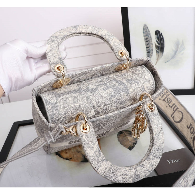 D*or medium lady d-lite handbag grey