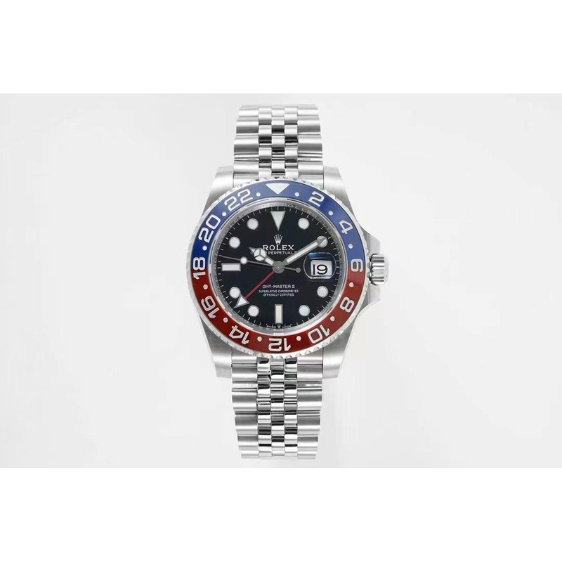 GMT-Master II Pepsi Blue and Red Bezel Stainless Steel Jubilee Watch cal.3285 movement