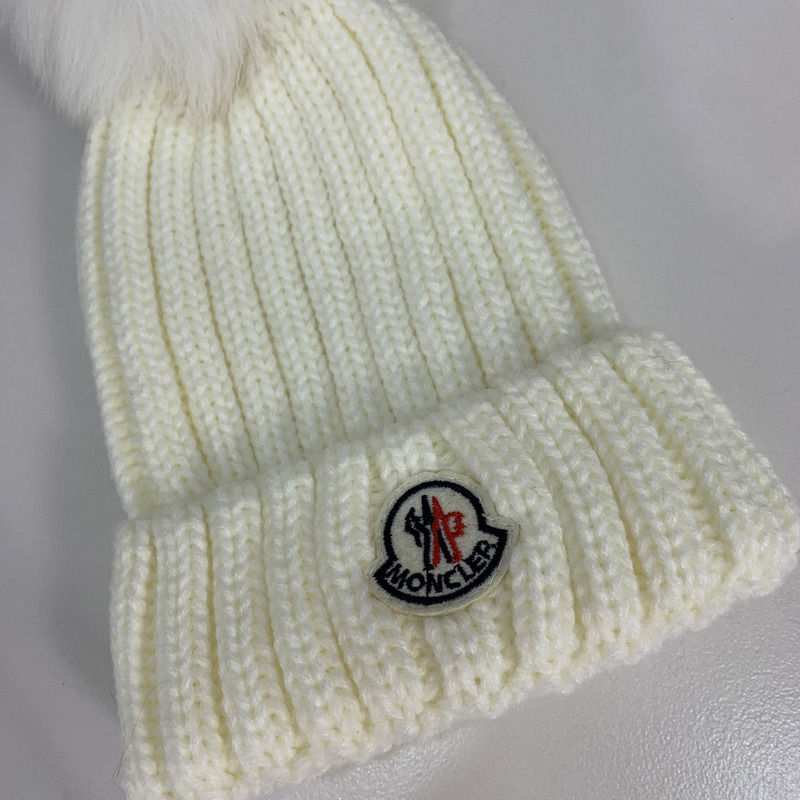 Moncler Kids Wool Hat  White