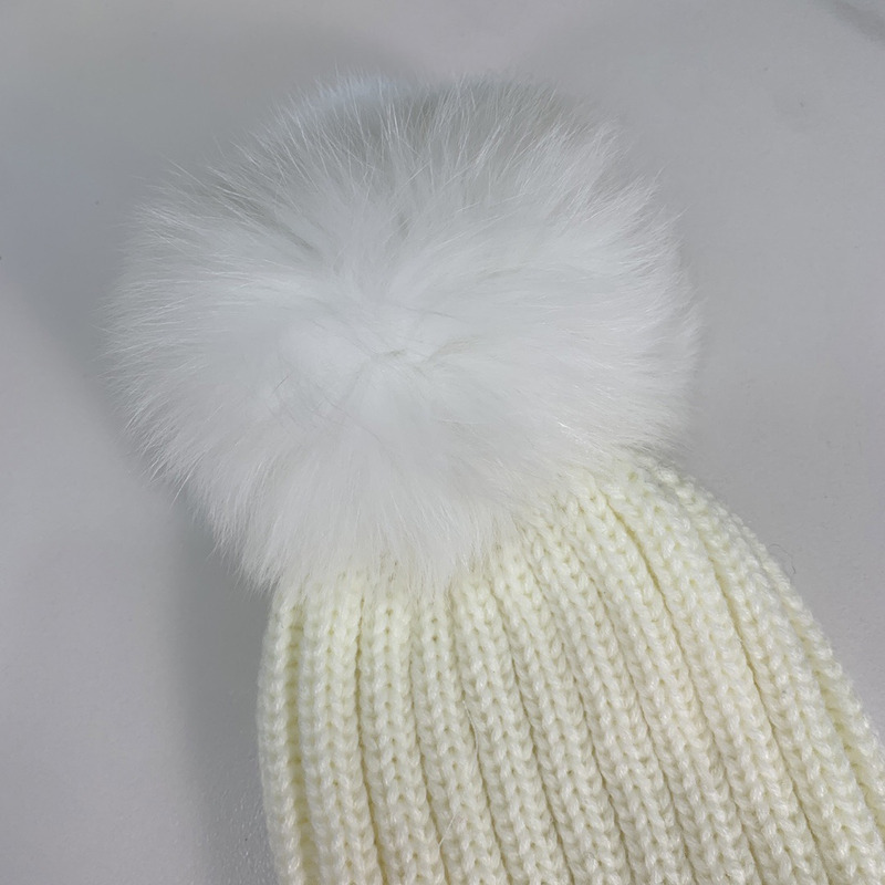 Moncler Kids Wool Hat  White