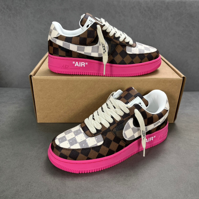 l**is V*t*n x nike air force 1 brown and purple