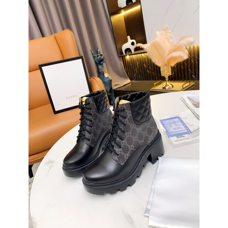 G*u*i women\''s gg ankle boot black and grey