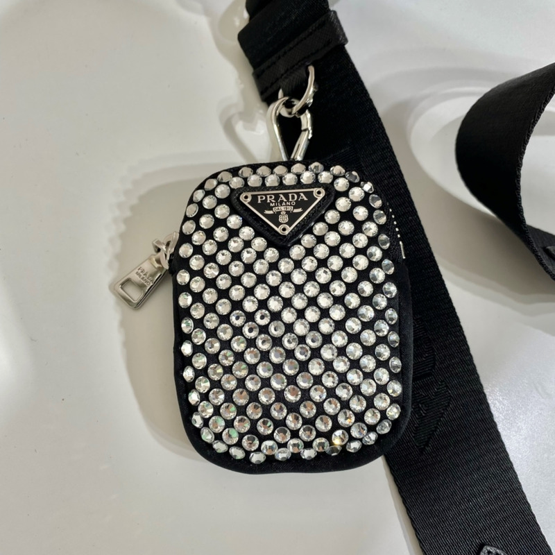 Pra*a re-edition crystal mini bag black