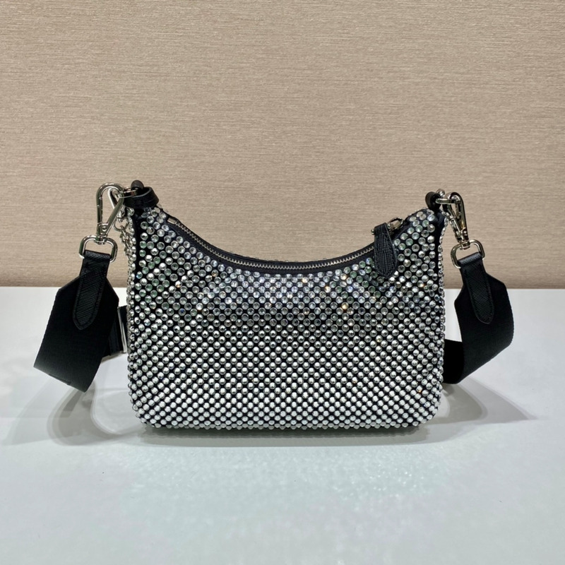 Pra*a re-edition crystal mini bag black