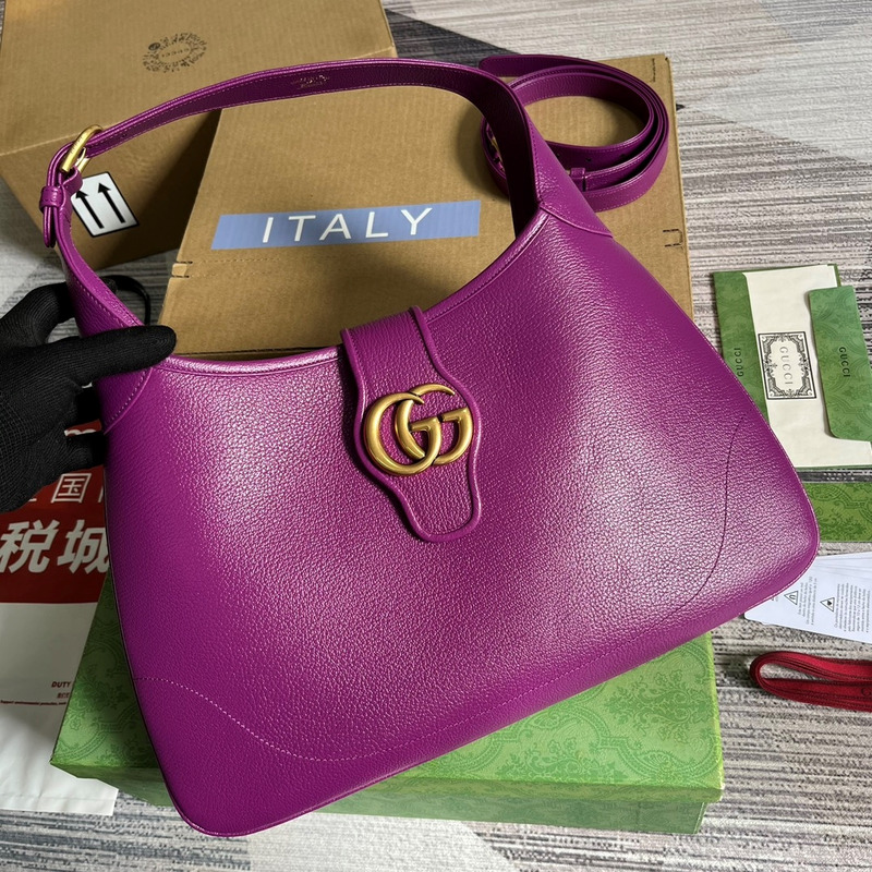 G*u*i aphrodite medium crescent shoulder bag purple