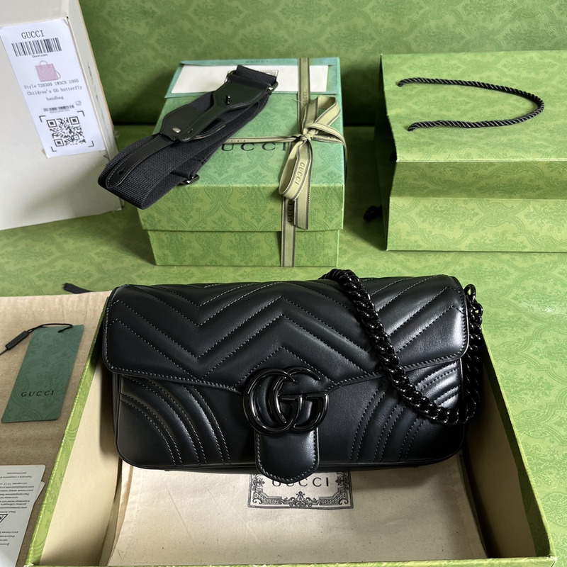 G*u*i gg marmont small shoulder bag black leather