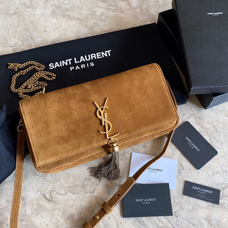 Saint Laurent Kate Brown Suede Leather