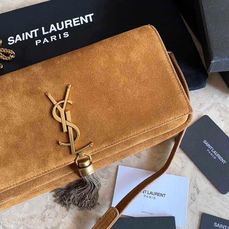 Saint Laurent Kate Brown Suede Leather