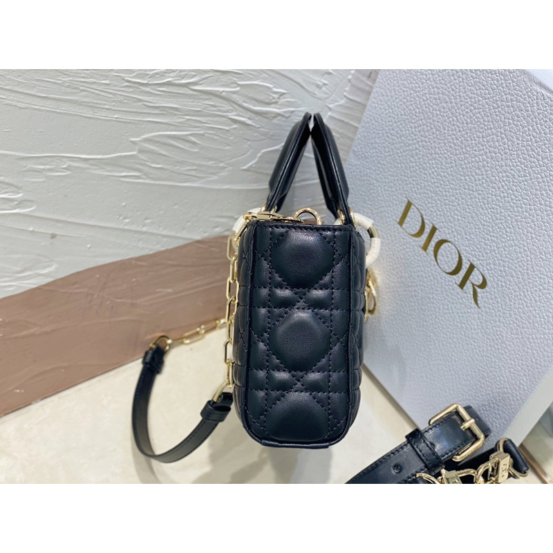 D*or small lady d-joy bag royal blue cannage lambskin